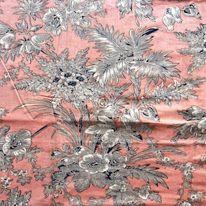 Hand Block Print Cotton Voile Fabric: Floral Sewing Material