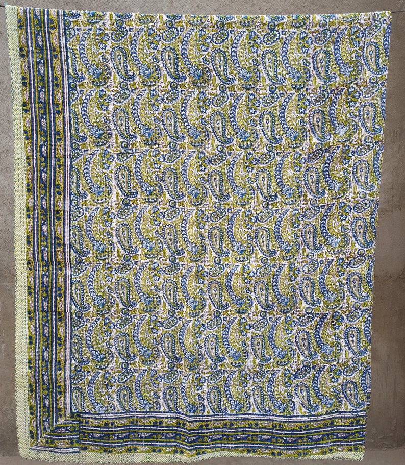 Cotton Kantha Quilt Indian Kantha Quilt Queen Kantha Quilt Etsy