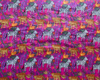 Animal Print Cotton Fabric: Hand Block Printed Lightweight Material