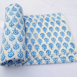 Hand Block Print Cotton Fabric: Indian Floral Quilting Material