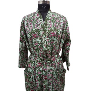 Floral Kimono Robe, Pure Cotton Bath Robe, Kimono Cardigan, Beach Cover Up, Getting Ready Robe, Gifts For Her