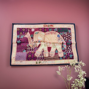 Vintage Indian Elephant Tapestry: Bohemian Wall Hanging (40x60)