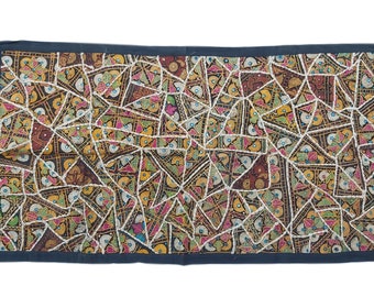 Vintage Boho Patchwork Wall Tapestry, Indian Runner (30x60)