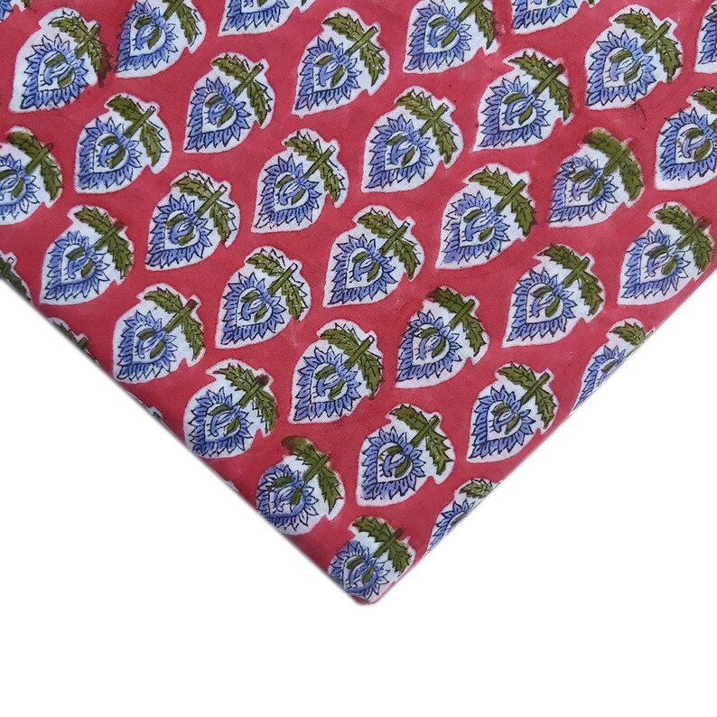 Indian Block Print Fabric by the Yard Soft Cotton Fabric Etsy