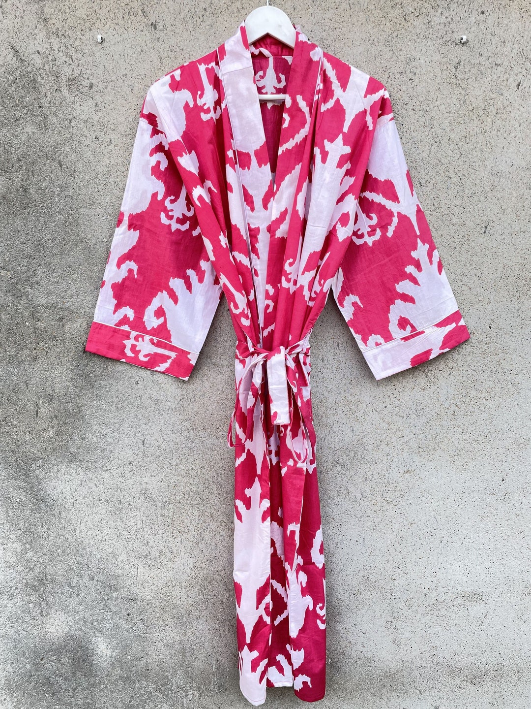 Indian Soft & Pure Cotton Kimono Robe, Bath Robe, Japanese Kimono