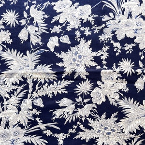 Beautiful Hand Block Printed Blue Fabric, Cotton Fabric, Indian Fabric, fabric by yard, Block Printed Cotton womens clothing robe