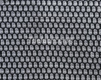 Jaipur Hand Block Print Cotton Fabric, Floral Indian Boho Sewing Quilting Material