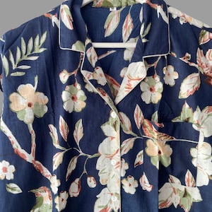 Cotton Pajama Set: Women&#39;s Indian Bird Print Nightwear