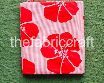 Hand Block Printed Fabric, Floral Cotton Fabric By The Yard