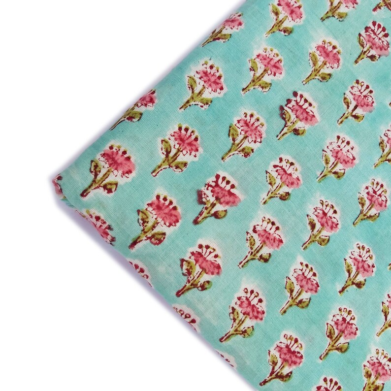 Hand Block Printed Fabric Cotton by yard Printed Fabric Robe Etsy