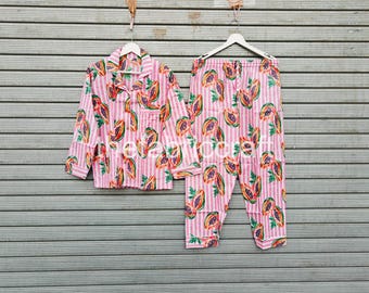 Block Print Cotton Pajama Set: Indian Trendy PJs