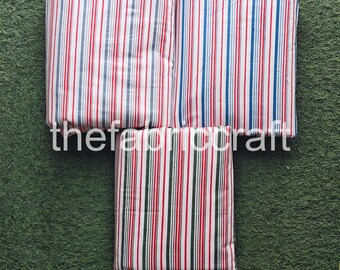 Indian Stripe Cotton Fabric: Hand Block Printed Dress Material
