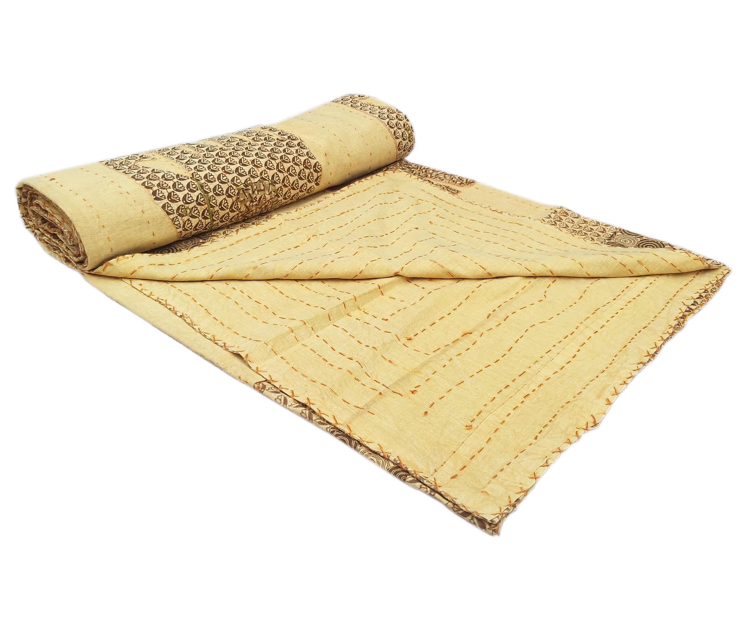 Elephant Design Hand Stitch Bed Cover Handmade Embroidery Etsy