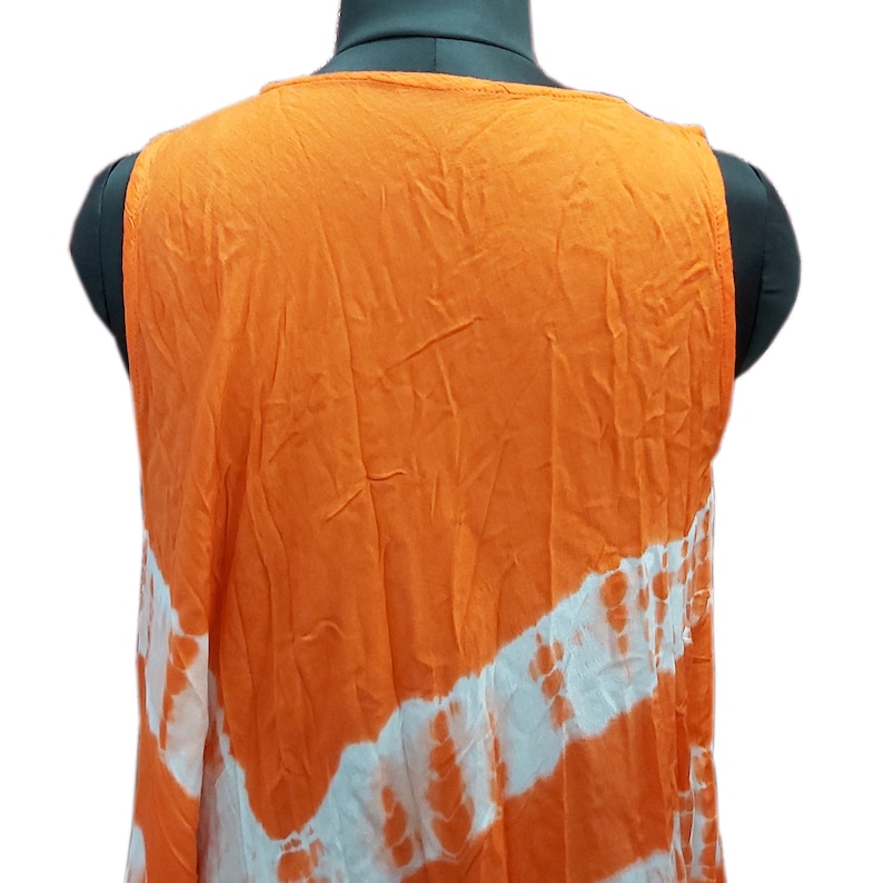 Floral Print Dress Hand Printed Dress Hand Print Dress Orange Rayon Woman Dress Girls Summer Dress Shibori Tie /& Dye Printed Dress