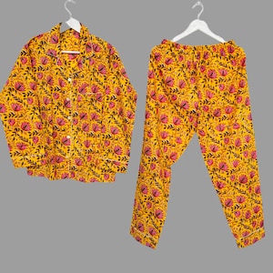 Ensemble pyjama bel imprimé floral 100 % coton doux, pyjama pour femme, robe de nuit, pyjama de demoiselle d&#39;honneur, pyjama assorti, pyjamas pour femme