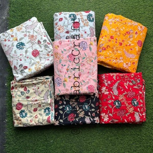 Beautiful Block Print Fabric, Indian Cotton Fabric By The Yard, Sewing Fabric, Womens Clothing