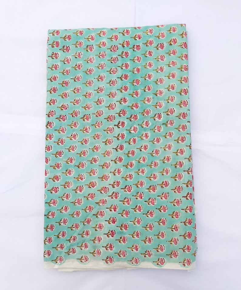 Hand Block Printed Fabric Cotton by yard Printed Fabric Robe Etsy