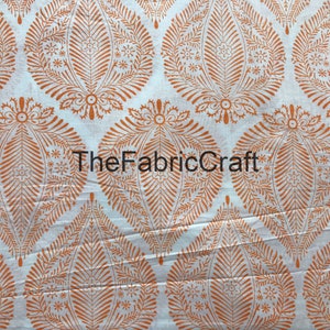 Floral Hand Block Printed Fabric, Cotton Fabric, Indian fabric by yard, Block Printed Cotton womens clothing robe
