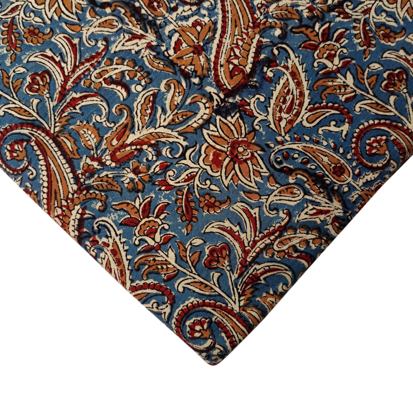 Hand Block Print Kalamkari Fabric Cotton Fabric Paisley Etsy