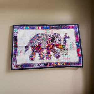 Vintage Sari Patchwork Tapestry: Handmade Indian Wall Hanging (40x60)
