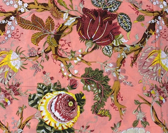 Floral Block Print Indian Cotton Fabric: Sewing & Dressmaking