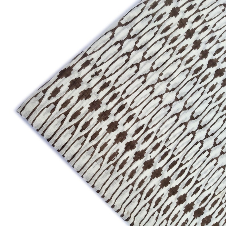 Ikat Print Cotton Fabric Hand Block Print Fabric by the Yard Etsy