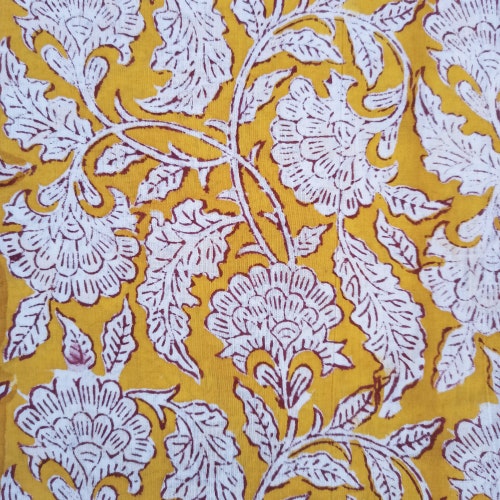 Indian Hand Block Print Cotton Fabric Yardage Stamped Soft | Etsy