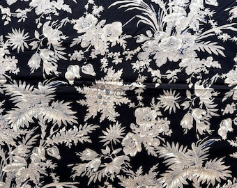 Tissu en coton imprimé main : matériel de couture imprimé feuille