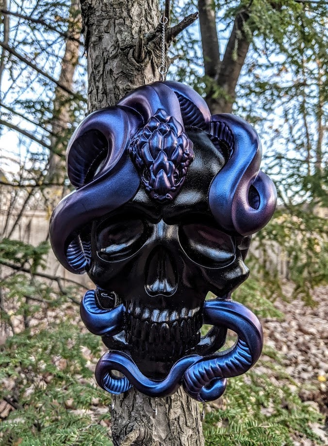 Blue/Purple/Red Skull and Snake Wall Hanging