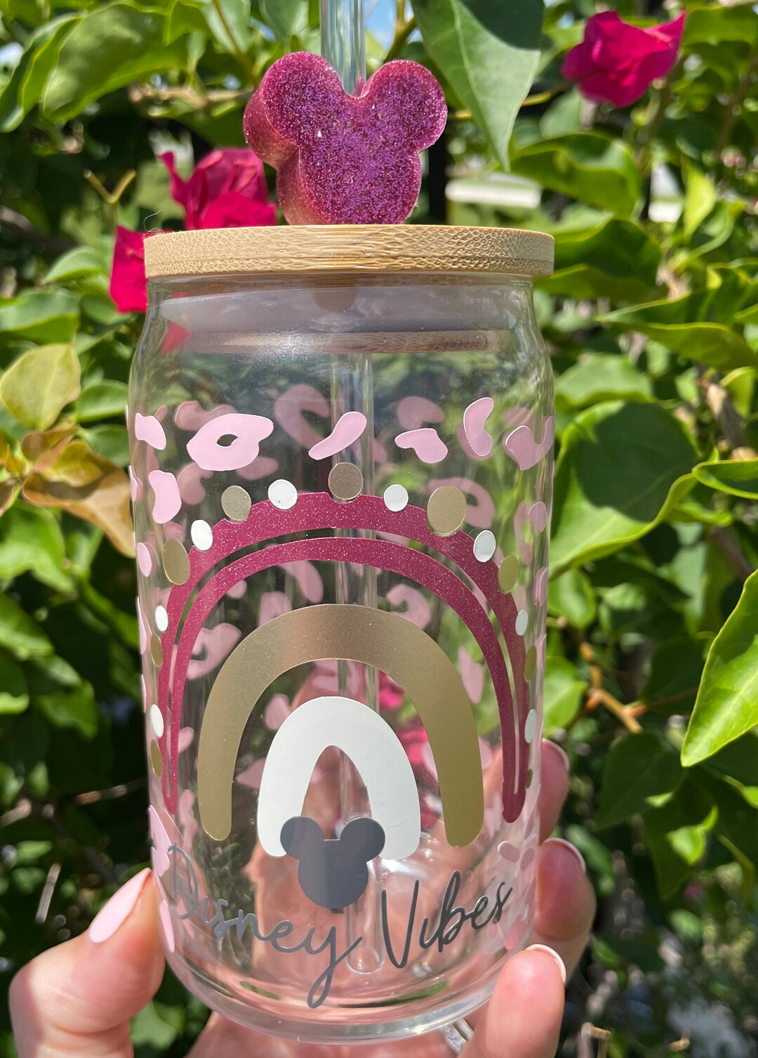 Disney Rainbow Beer Can Glass, Disney Can Glass, Boho Rainbow Cup