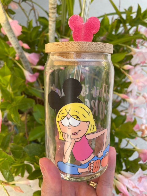 Glitter Disney Princess Plastic Cup with Lid & Straw, 16oz