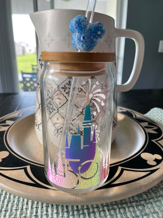 Iced Coffee Cocktail Beer Soda Can Glass Cup WDW Disney Castle 50th Icon  Inspired Great Gift 16oz 
