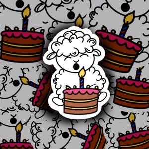 Woolly the Sheep, Sticker, Birthday, Cake, taart, gebak, verjaardag, first birthday, feest, party, plannen, planner, journal, bullet journal