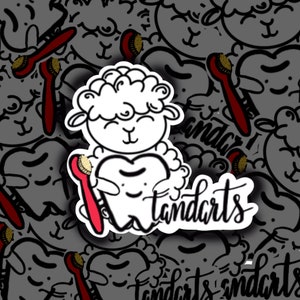 Woolly the Sheep, Naar de tandarts, sticker, kies trekken, orto, mondhygiënische, beugel, tandarts, gaatje vullen, afspraak, hygiene, tanden