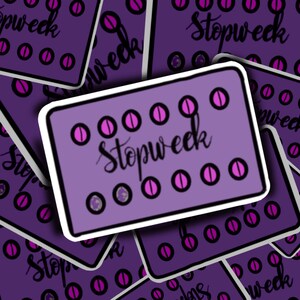 Lovely Little Sheep, Birthcontrole, Stopweek, de pil, Sticker Set, gezondheid, zwangerschap, ongesteld, süße Sticker, Welness, Haiweek