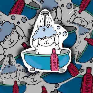 Woolly the Sheep, haren wassen, in bad gaan, bad, douche, wassen, me time, schoonmaken, wellness, ontspannen, douchen, planner, journal