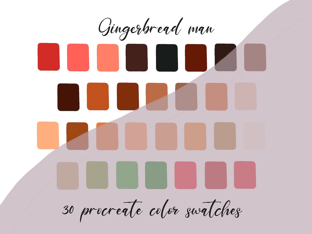 Digital Gingerbread Man Color Palette Digital Download Swatch Etsy