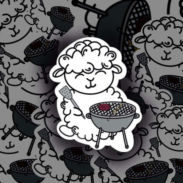 Woolly the Sheep, BBQ sticker, barbecue, eten, zomer, grillen, bakken, koken, plannen, journal, bullet journal, cute stickers, vlees, food