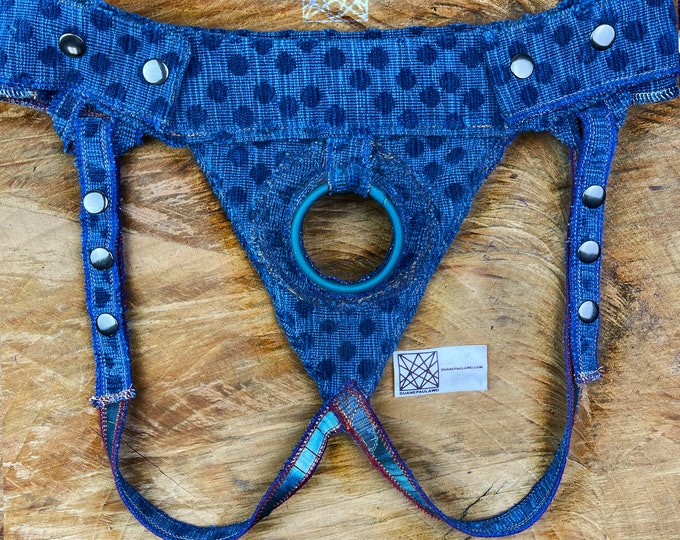 Featured listing image: Handcrafted Jock Harness with Ring – Flexible Vinyl, Groin Support