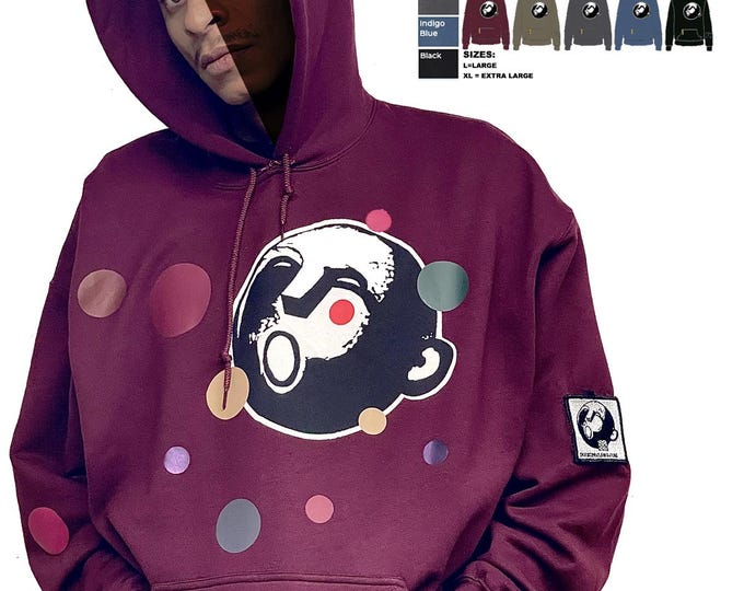 Featured listing image: MAROON HOODIE Circle Movement Oh-Shit Head Logo sweatshirt 100A-DPAWO