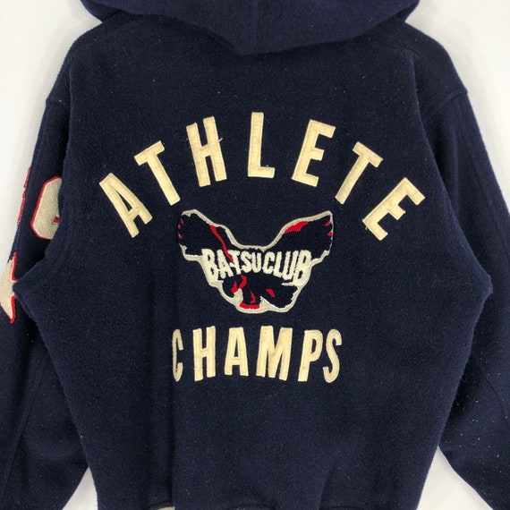Vintage Batsu Athlete Champs Varsity Jacket With Hodd… Gem