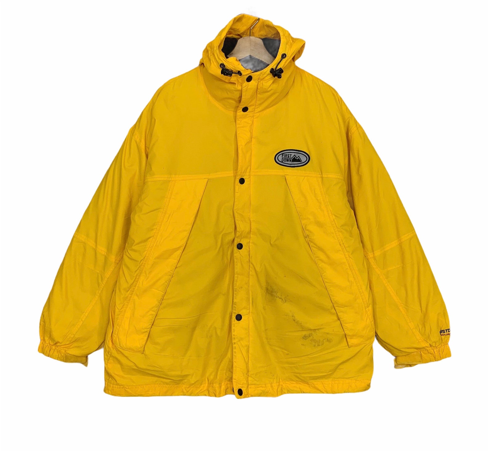 Vintage First Down Jacket With Hoodie Zipper Jacket XXL Size Etsy UK