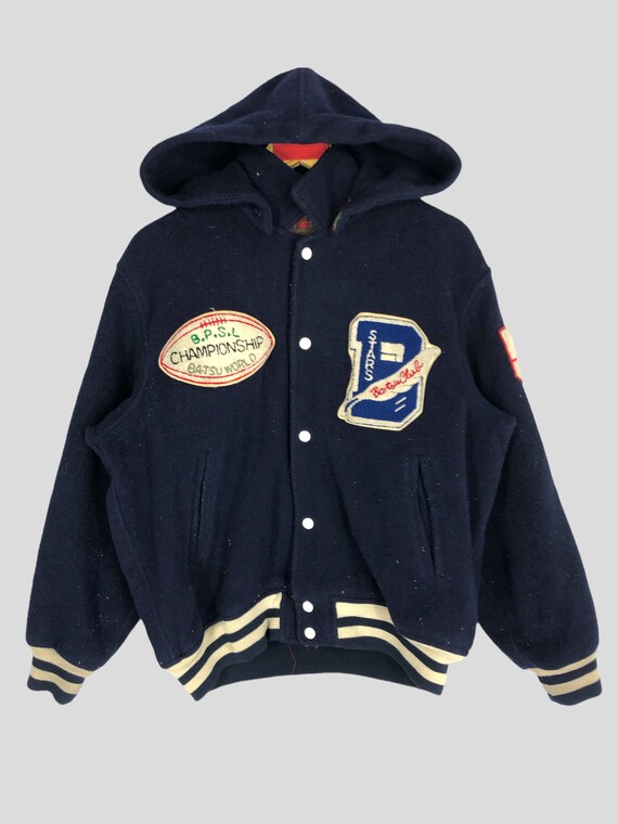 Vintage Batsu Athlete Champs Varsity Jacket With Hodd… Gem