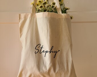 100% Cotton Personalised Everyday Tote Bag - Shopping Bag - Gift Bag