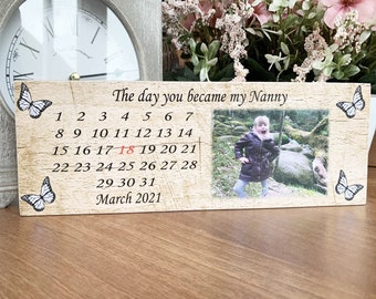 Personalised Photo Block 11x4" Wooden Picture Any Image Family Memories Keepsake Birthday Anniversary Christmas Gift Custom Handmade Plaque