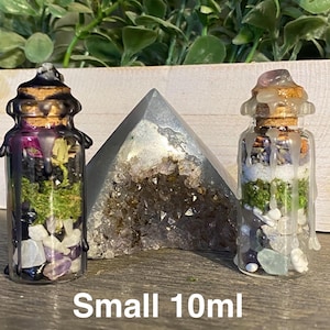 Custom Dry Herb Spell Jar: Crystals, Herbs, and Flowers Small Spell Jar 10ml
