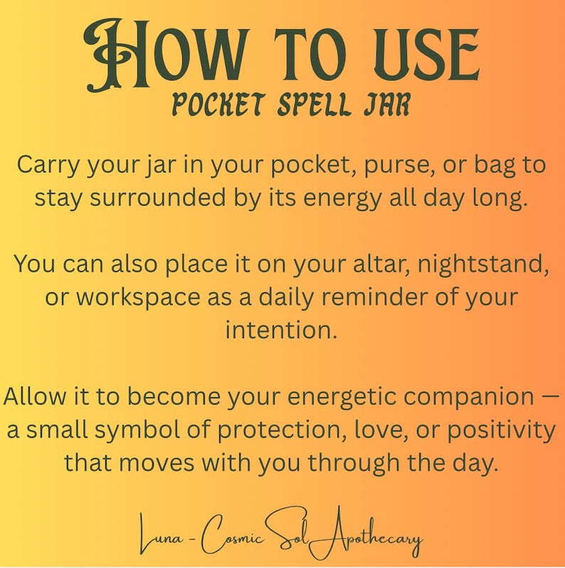 Spell Pocket Mini Pocket Spell Jar: Protection, Shielding, Peace. Psychic Protection ...