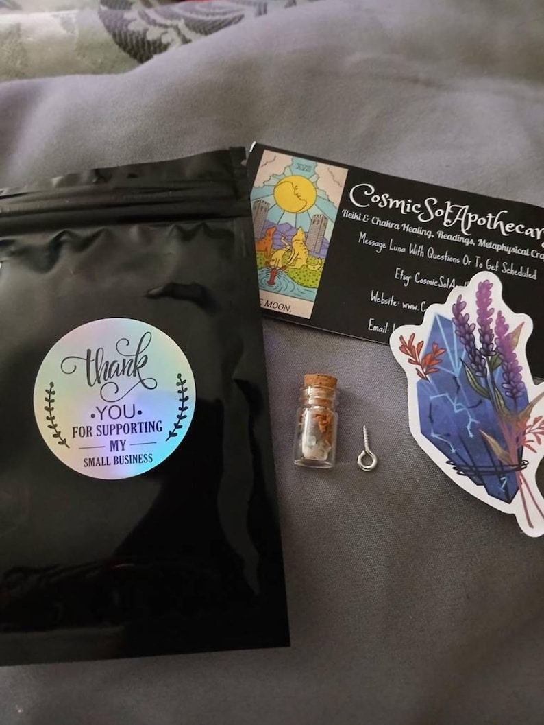 Custom Dry Herb Spell Jar: Crystals, Herbs, and Flowers Mini Spell Jar 0.5ml