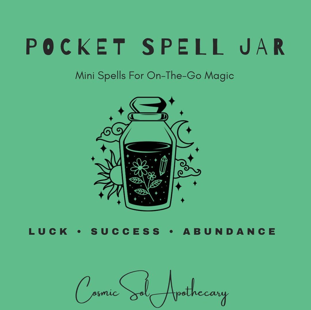 Spell Pocket Mini Pocket Spell Jar: Wealth, Success, Abundance. Spell Bottle, Spell ...