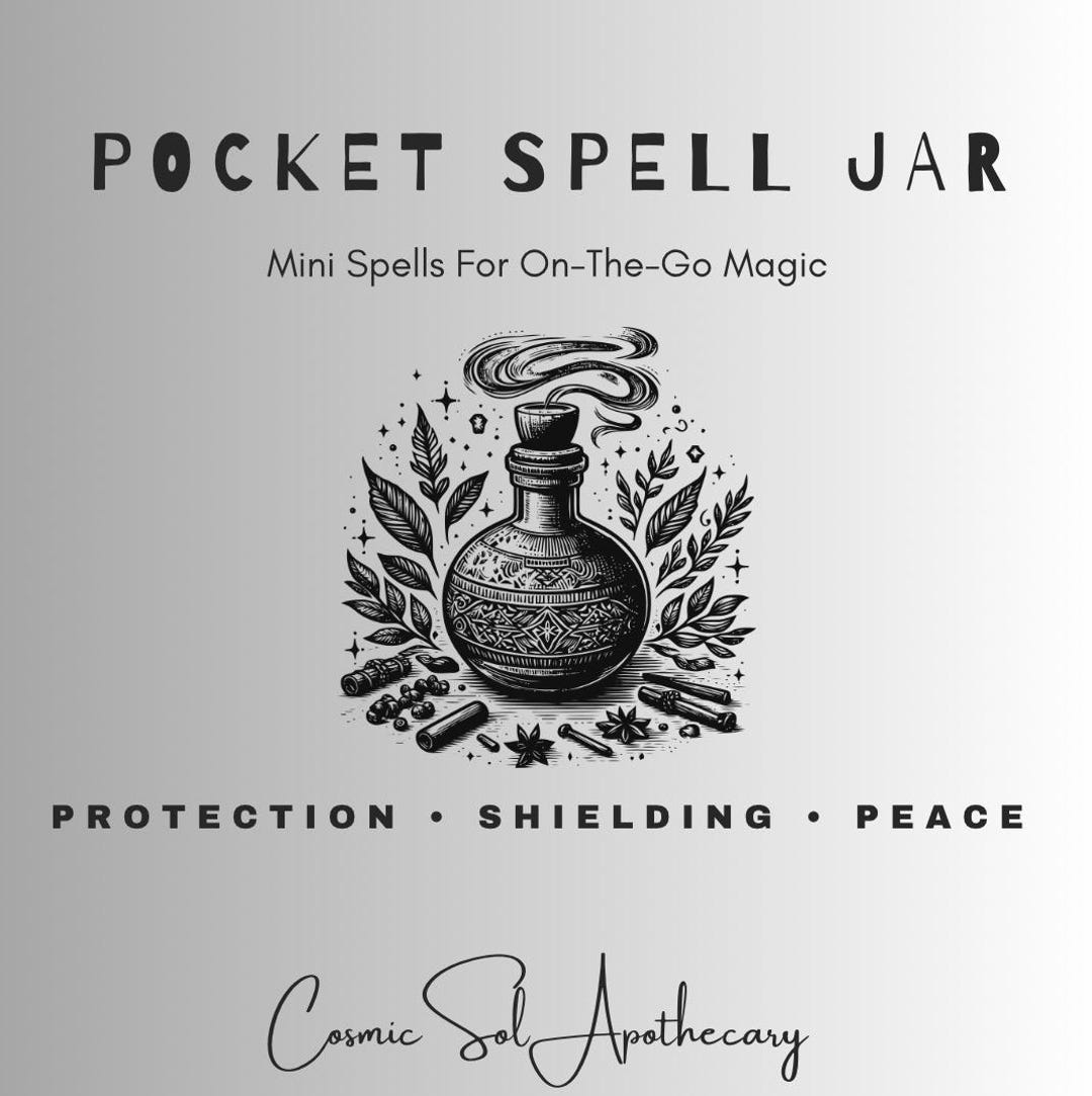 Spell Pocket Mini Pocket Spell Jar: Protection, Shielding, Peace. Psychic Protection ...